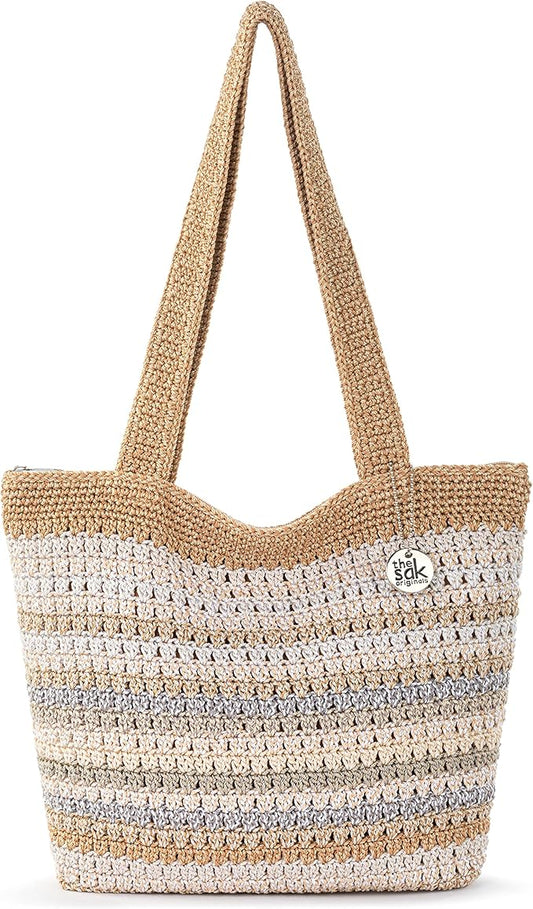 The Sak Casual Classics Tote Bag - Hand Crochet Woman's Purse For Everyday, Travel, Beach Bag - Handbag With Shoulder Straps