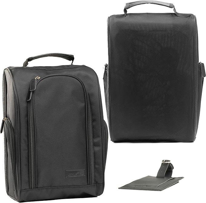 Athletico Executive Golf Shoe Bag With Luggage Tag (Black)