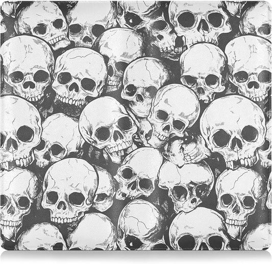 Bolaz Skulls Car Registration and Insurance Holder Leather Vehicle Document Glove Box Organizer for License Cards Accessories