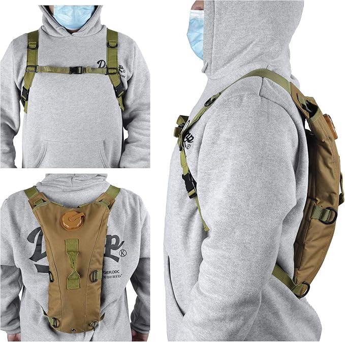 Outplea Tactical Rave Hydration Backpack with 3L Water Bladder for Men, Small Water Backpack for Hiking