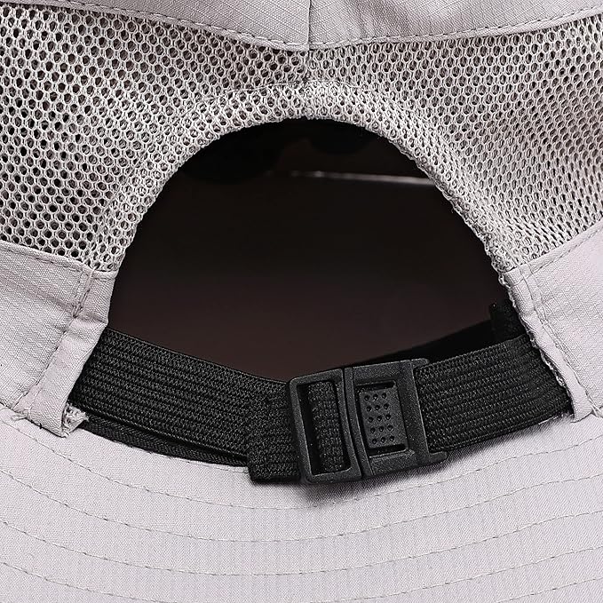 Womens Summer Sun Hat Beach Hat Wide Brim Outdoor UV Protection Hat Foldable Cool Mesh Ponytail Bucket Hat