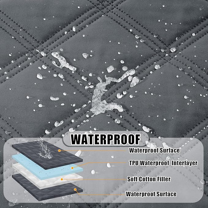 Smiry Waterproof Dog Bed Cover Blanket 40x80, Soft Reversible Pet Blanket, Washable Leakproof Cats Dogs Couch Cover for Sofa, Couch, Furniture, Lattice, Dark Grey/Dark Grey