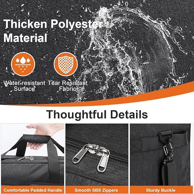 Large Travel Duffle Bag for Men Women, 80L 100L 120L Foldable Waterproof Duffle Bag, Packable Bag with Shoes Compartment for Overnight Gym Weekender Bag (Black, 100L)