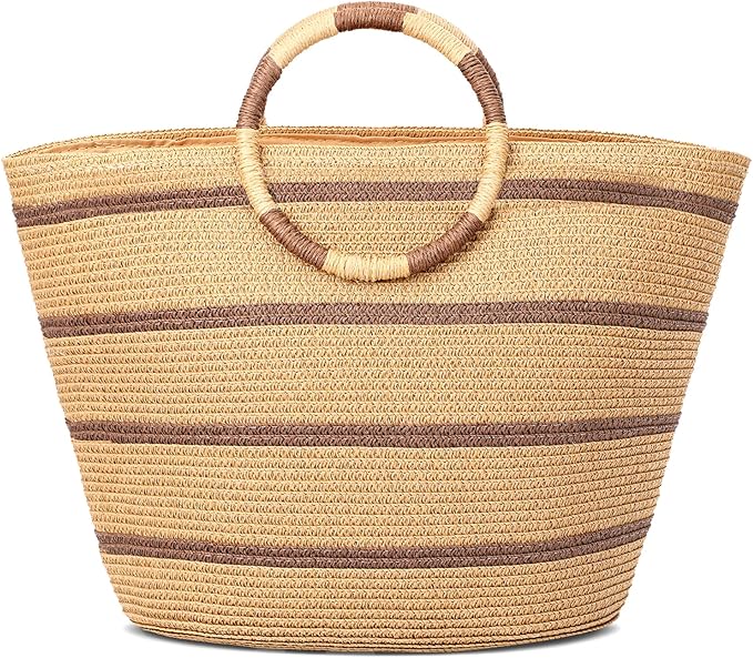 Beach Bags for Women Straw Tote Bag Summer Beach Bag Large Woven Straw Tote for Vacation Holiday