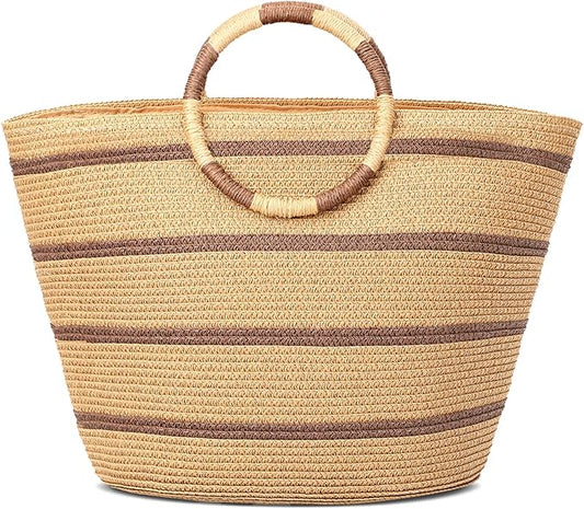 Beach Bags for Women Straw Tote Bag Summer Beach Bag Large Woven Straw Tote for Vacation Holiday