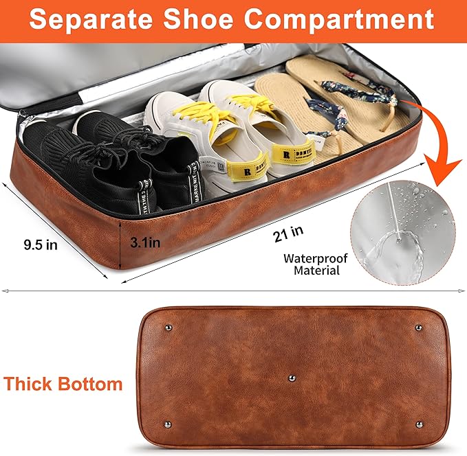 IBFUN Weekender Bags for Women - 21" Travel Duffle with Shoe Compartment - Carry On Overnight Duffel for Weekend Travel & Business Trips, 3PCS