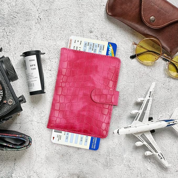 Melsbrinna Premium Leather Passport Holder Covers Case, Waterproof Rfid Blocking Travel Wallet Passport Holder with Pen Holder, Cute Passport Book for Women/Men