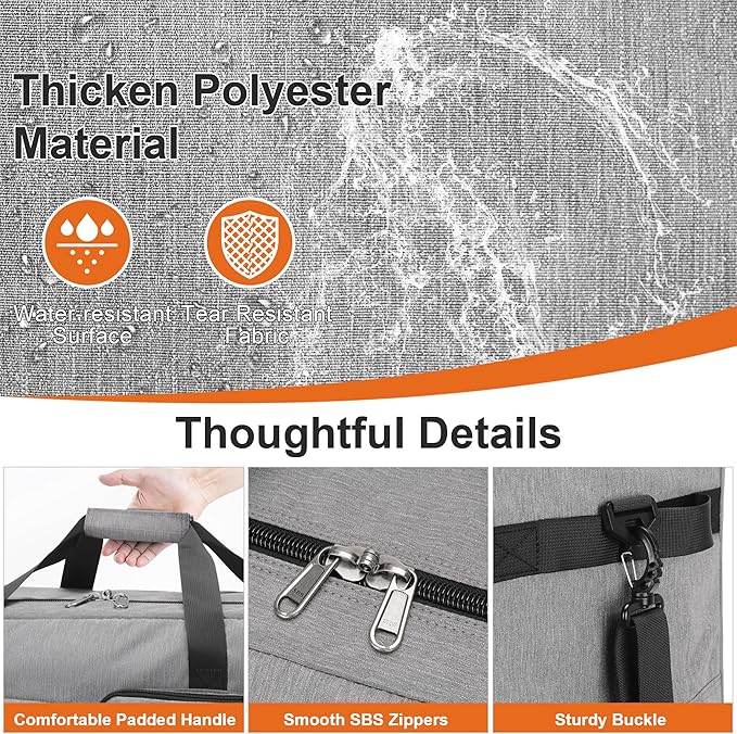 Large Travel Duffle Bag for Men Women, 80L 100L 120L Foldable Waterproof Duffle Bag, Packable Bag with Shoes Compartment for Overnight Gym Weekender Bag (Gray, 80L)