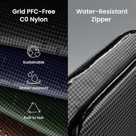 tomtoc Electronic Organizer Travel Case Performance, Water Resistant Dual Compartment Cable Organization Storage Bag for Charger, Cord, Phone, Hard Drive, Power Bank, Accessories Travel Essentials