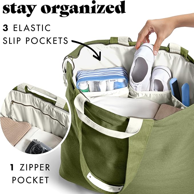 Fit & Fresh Large Beach Bag for Women - Extra Large Travel Tote With Pockets