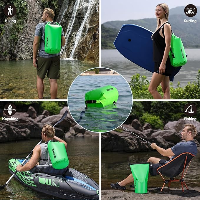 MARCHWAY Floating Waterproof Dry Bag Backpack 5L/10L/20L/30L/40L, Roll Top Sack Keeps Gear Dry for Kayaking, Rafting, Boating, Swimming, Camping, Hiking, Beach, Fishing