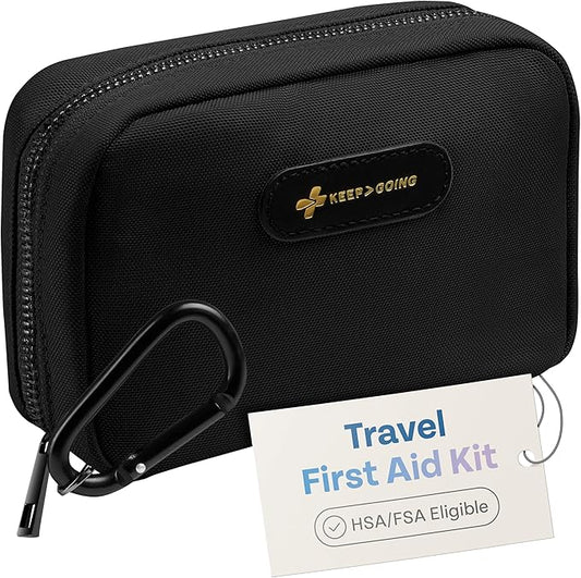 KeepGoing Travel First Aid Kit for Car, Home, Hiking, Camping and Outdoor Emergencies - First Aid Kit Travel Size TSA-Approved