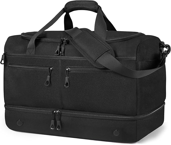 HILOMON Travel Bags for Men, YKK Zipper Mens Carry On Duffle Weekender Overnight Duty Bag with Shoe Compartment & Wet Pocket & RFID Blocking Pouch