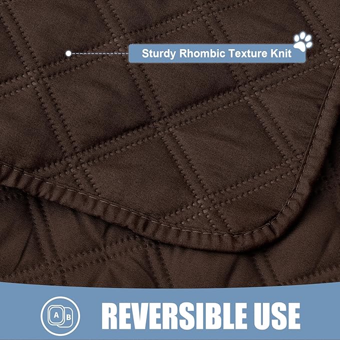 Smiry Waterproof Dog Bed Cover Pet Blanket, Soft Washable Dog Blanket for Furniture Bed Couch Sofa Reversible, Checkered (40"x90", Chocolate/Chocolate)