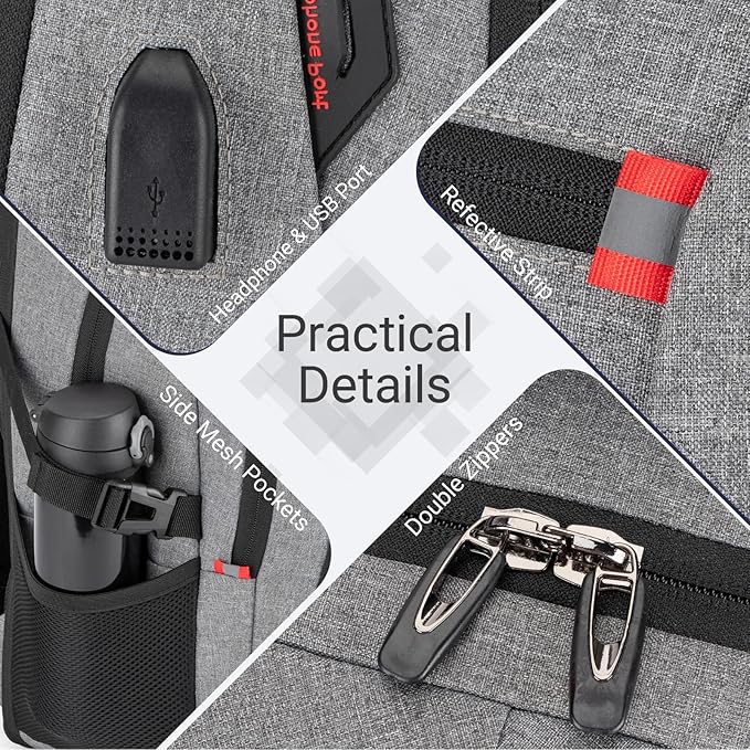 40L Expandable Laptop Backpack, Anti-thief Travel Backpack with USB Charging Port, Airline Approved Business Waterproof Carry on Luggage, Fits 15.6" Laptop for Men Women