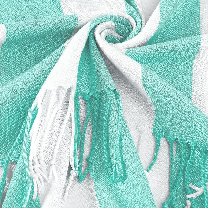 Genovega 6 Packs Oversized Turkish Beach Bath Towel Set Bulk 74"x38" Extra Large Sand Free Quick Dry Swim Camping Pool Clearance Towels Travel Blanket Essentials Adult Royal Red Stripe