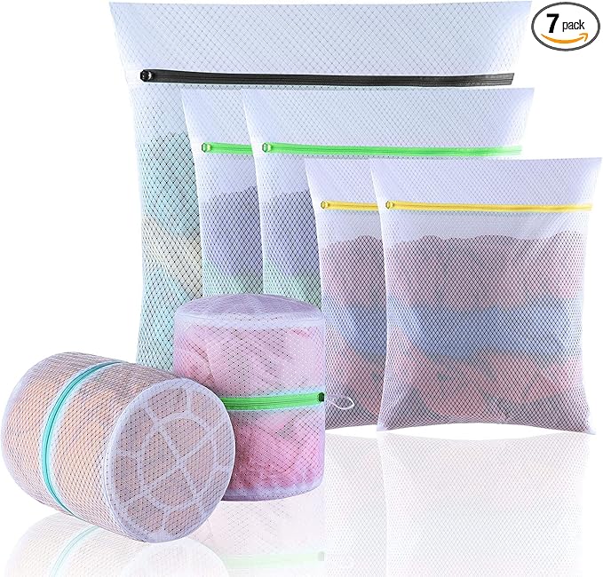 GOGOODA Mesh Laundry Bags, Delicates Washing Bags for Sweater Blouse Hosiery Bras Premium Wash Bags for Travel Storage Organization (7 Set)