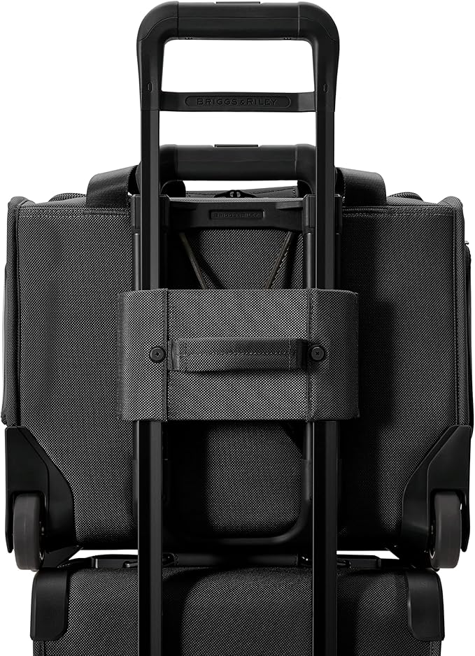 Briggs & Riley 2-Wheel Cabin Bag - Carry On Luggage for Travel, Suitcases with Wheels, Softside Rolling Bag for Men & Women, Interlocking Handle, Self-Repairing Zipper - Baseline Collection, Black