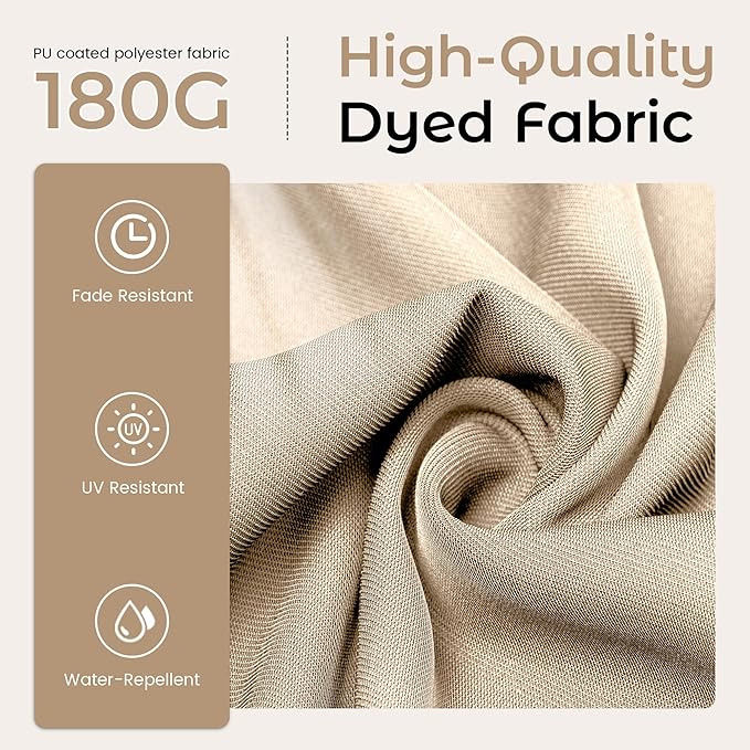DomeShade 15ft Patio Umbrella with Base,Large Outdoor Double-Sided Rectangle Umbrella with Crank Handle, Market Umbrella for Poolside Garden Deck Backyard Beach Pools, Beige