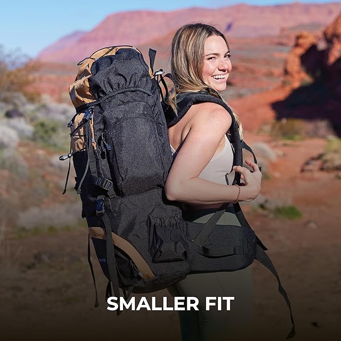 Teton 55L Scout Internal Frame Backpack for Hiking, Camping, Backpacking, Travel, Rain Cover Included, Huckleberry