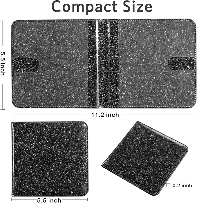 CoBak Car Registration and Insurance Holder - Vehicle Glove Box Car Organizer, Auto Truck Comparment Accessories Case for Essential Document, Driver License, Cards (Glitter Black)