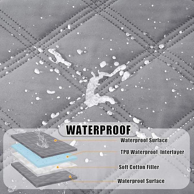 Smiry Waterproof Dog Bed Cover Blanket 40x70, Soft Reversible Pet Blanket, Washable Leakproof Cats Dogs Couch Cover for Sofa, Couch, Furniture, Lattice, Grey/Grey