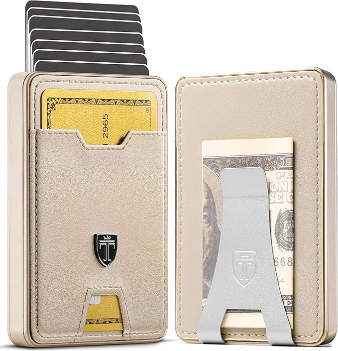 TRAVANDO Swype Slim Wallet for Men Metal RFID Blocking Mens Wallet Card Case (Without AirTag* Pocket)