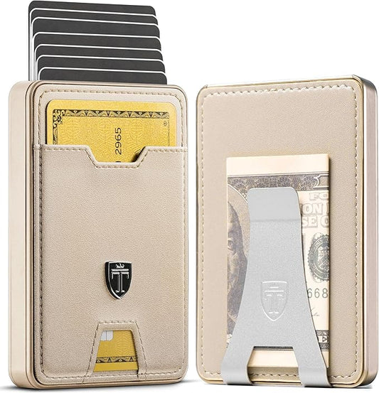 TRAVANDO Swype Slim Wallet for Men Metal RFID Blocking Mens Wallet Card Case (Without AirTag* Pocket)