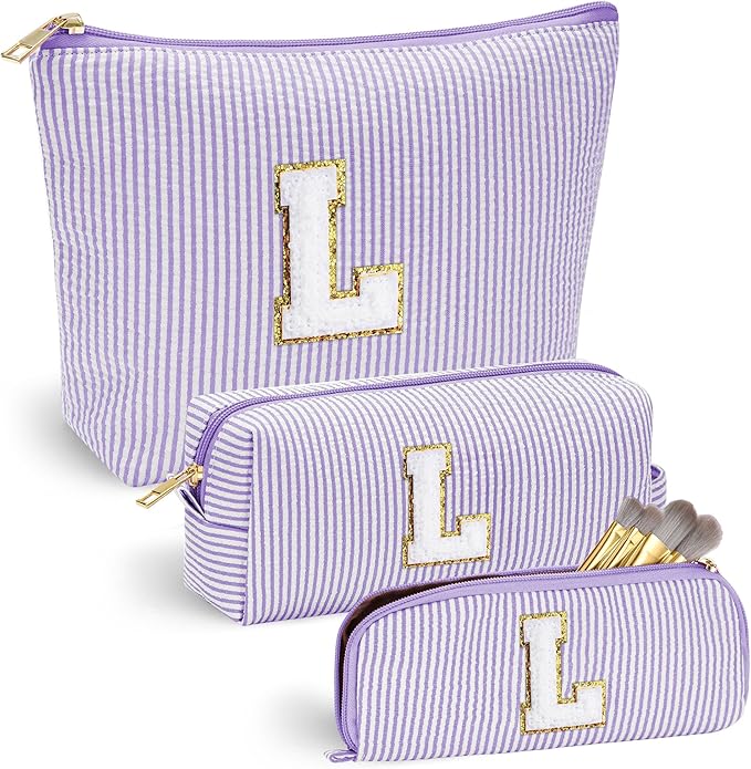 YOOLIFE Birthday Gifts for Women - Birthday Gifts Idea for Her Friends Female Teacher | Personalized Cute Makeup Bag for Women Girlfriend | Cosmetic 2 Pieces Toiletry Makeup Pouch Mothers Day Gifts L