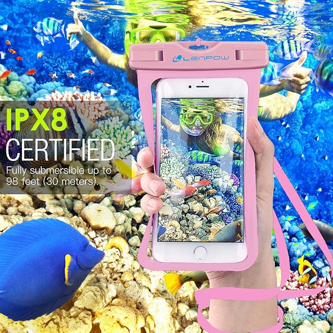 Universal Waterproof Phone Pouch, 2-Pack Waterproof Phone Lanyard Case Dry Bag with Neck Strap for iPhone 17 16 15 14 13 12 Pro Max Plus Samsung Galaxy S24 S23 Edge Note Google Pixel Sony up to 7.5"