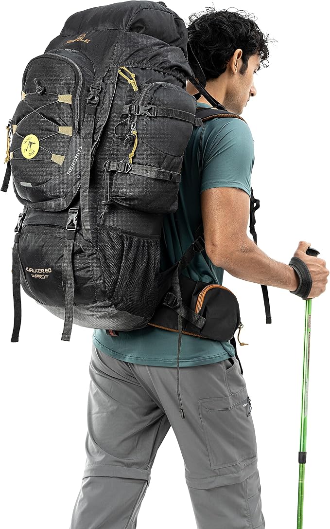 Tripole Walker Pro Internal Frame Rucksack for Trekking and Hiking (Black, 60)