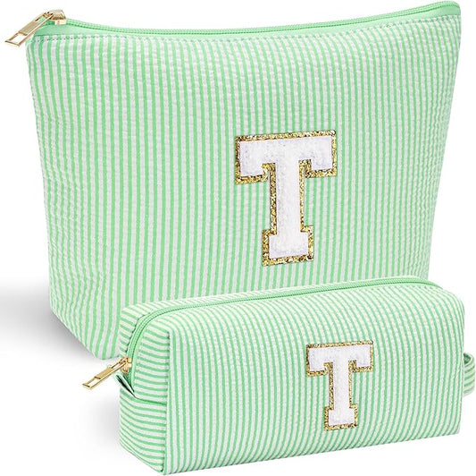 YOOLIFE Initial Makeup Bag for Girls - Skin Care for Teens 10-12 | Christmas & Birthday Gifts for Girls 3-13 | Trendy Stuff