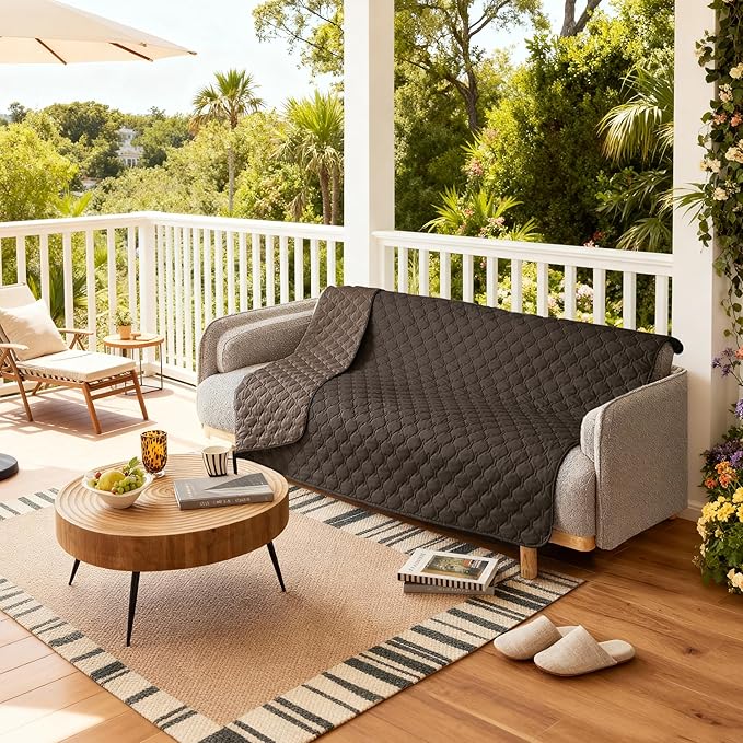 gogobunny 100% Double Sided Waterproof Dog Blanket Soft Pet Bed Cover Reversible Protect Furniture Couch Sofa Car for Puppy Large Dog Cat (Dark Coffee/Light Coffee, 52x82 Inch (Pack of 1))