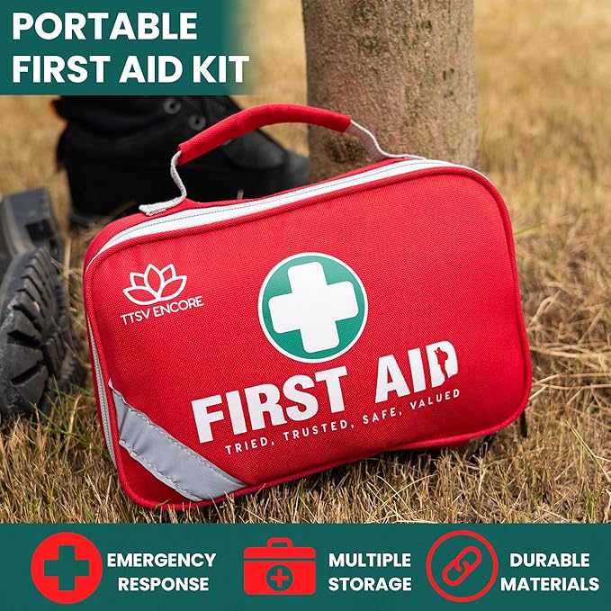 258-Piece 2-in-1 Emergency First Aid Kit for Home, Car, Camping & Hiking – Waterproof Portable Survival Medical Kit with Mini 1st Aid Pouch – Trauma, Travel, Disaster Preparedness Supplies