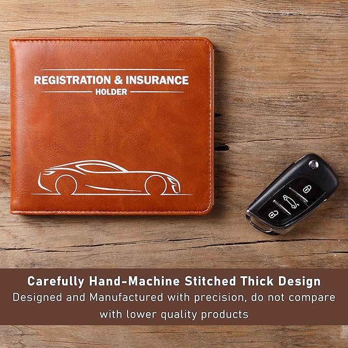 CANOPUS Car Registration and Insurance Holder with Magnetic Closure, Car Document Holder, Vehicle Glove Box Organizer, Wallet for Auto, Motorcycle, Truck and More, 1 Pack with EZ Pass Strip, Car