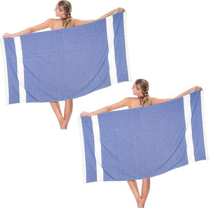 Beach Towel 2 Pack,Sand Free Beach Towels Oversized 39 x 72,Diamond Turkish Beach Towel Quick Dry,Lightweight Pool Towels for Adults,Cool Beach Essentials