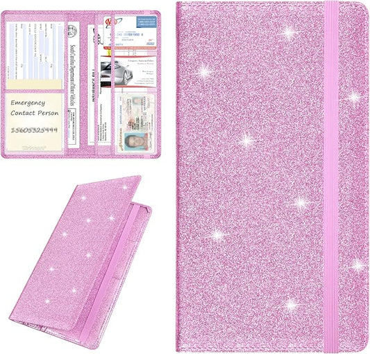 Wisdompro Car Document Holder Organiser, PU Leather Vehicle Insurance and Registration Holders Wallet Case for ID Card, Driving Licence, Key Contact Information Cards