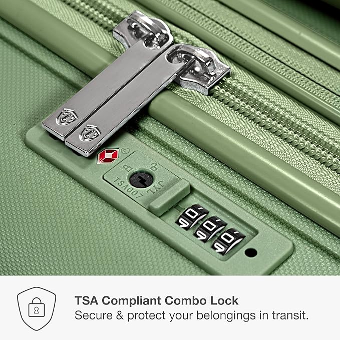 Traveler's Choice Pagosa Indestructible Hardshell Expandable Spinner Luggage, Green, 26-Inch Medium