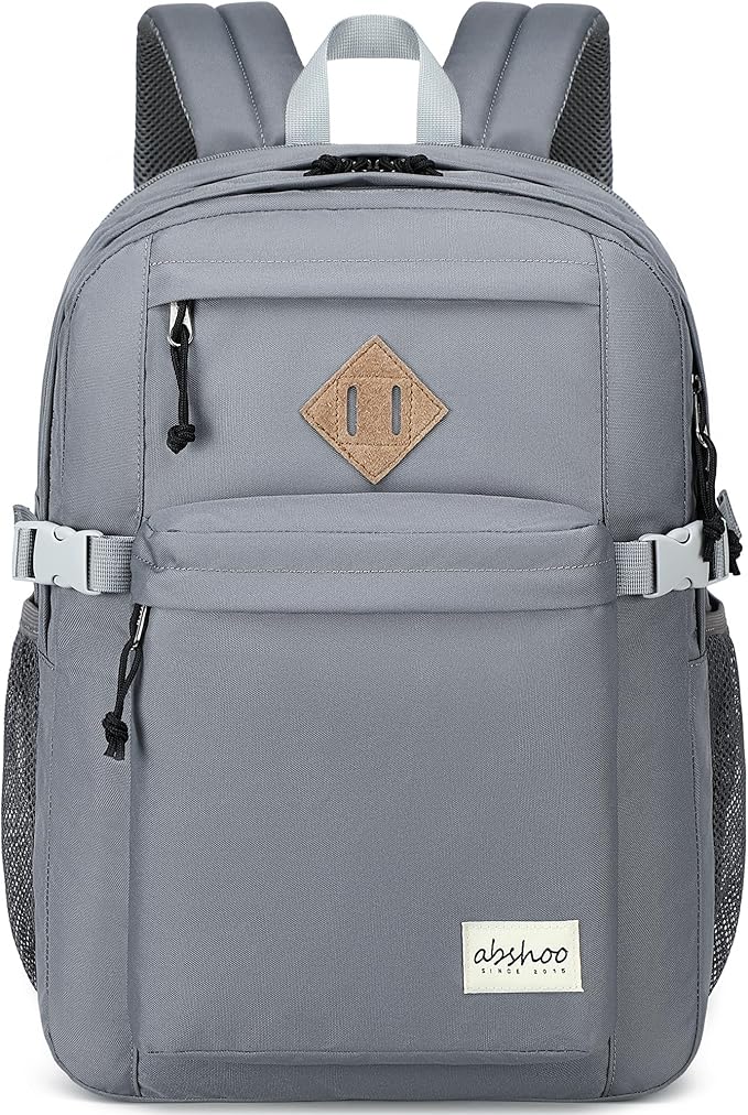 abshoo 29L Backpack for School College Bookbag Middle High School Backpacks Casual Daypack Travel Backpack (Grey)