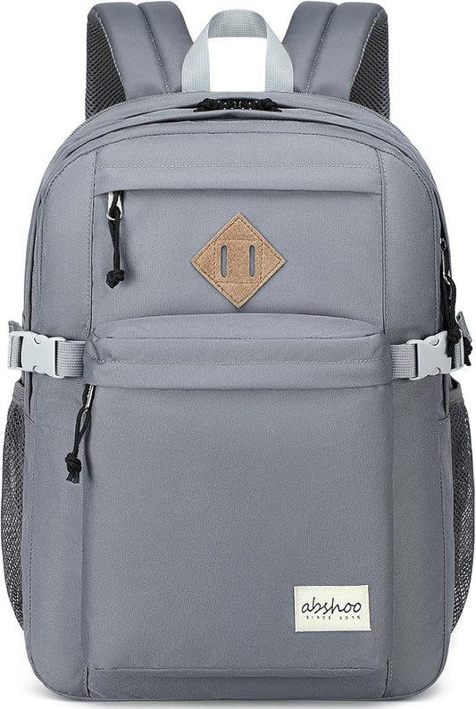 abshoo 29L Backpack for School College Bookbag Middle High School Backpacks Casual Daypack Travel Backpack (Grey)