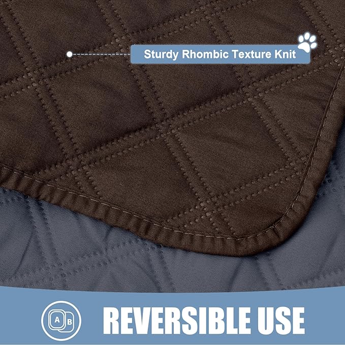 Smiry Waterproof Dog Bed Cover Pet Blanket, Soft Washable Dog Blanket for Furniture Bed Couch Sofa Reversible, Checkered (82"x82", Chocolate/Dark Grey)