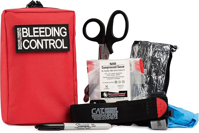 Scherber Public Access Bleeding Control Kit | Trauma Equipment, First Aid Supplies & NAR Tourniquet Pack for Gunshot Wound & Hemorrhage | Medical Professional & Emergency Rescue | Single, Basic