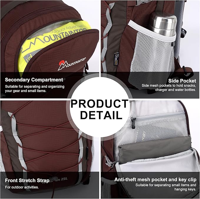 MOUNTAINTOP 25L/40L Hiking Backpack,Lightweight Travel Backpack for Men Women Outdoor Backpacking, Camping