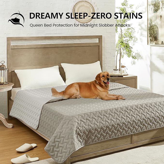 gogobunny Waterproof Dog Bed Cover Pet Blanket for Furniture Bed Couch Sofa Reversible (Dark Stone/Light Stone, 82x120 Inch (Pack of 1))