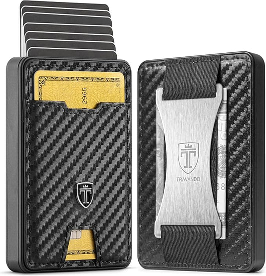 TRAVANDO Swype Slim Wallet for Men Metal RFID Blocking Mens Wallet Card Case (Without AirTag* Pocket)