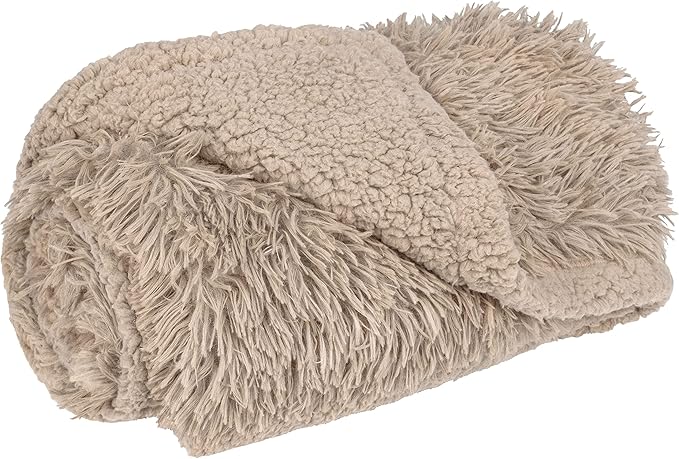 PetAmi Waterproof Dog Blanket for Small Medium Dogs, Calming Fleece Cat Blanket, Couch Protector Washable Sherpa Faux Fur Pet Throw for Puppy, Soft Reversible 29x40 Taupe