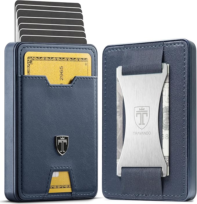 TRAVANDO Swype Slim Wallet for Men Metal RFID Blocking Mens Wallet Card Case (Without AirTag* Pocket)
