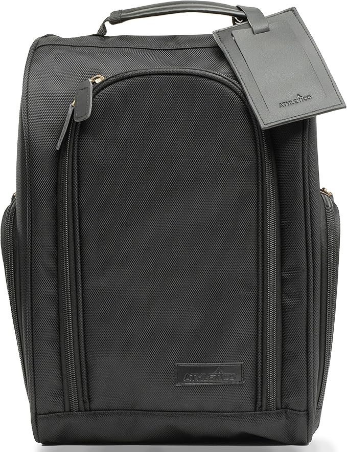 Athletico Executive Golf Shoe Bag With Luggage Tag (Black)