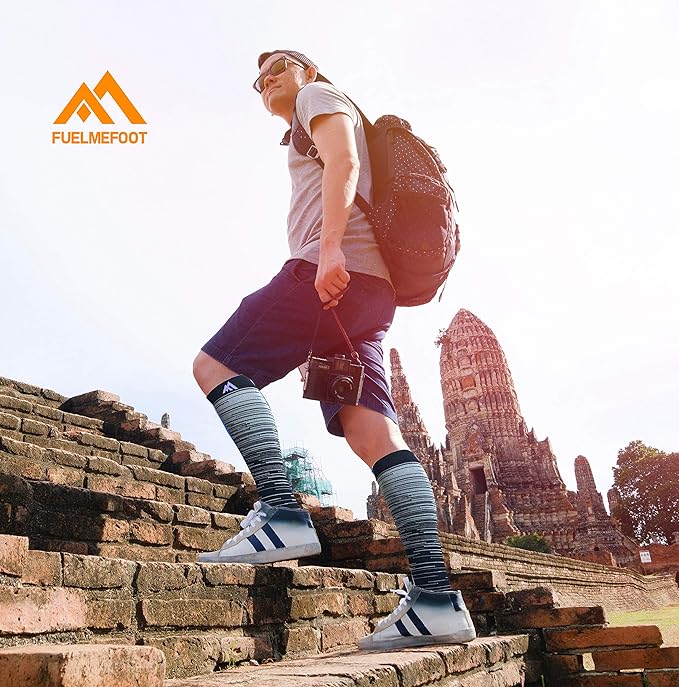 FuelMeFoot 3 Pack Copper Compression Socks - Compression Socks Women & Men Circulation - Best for Medical,Running,Athletic