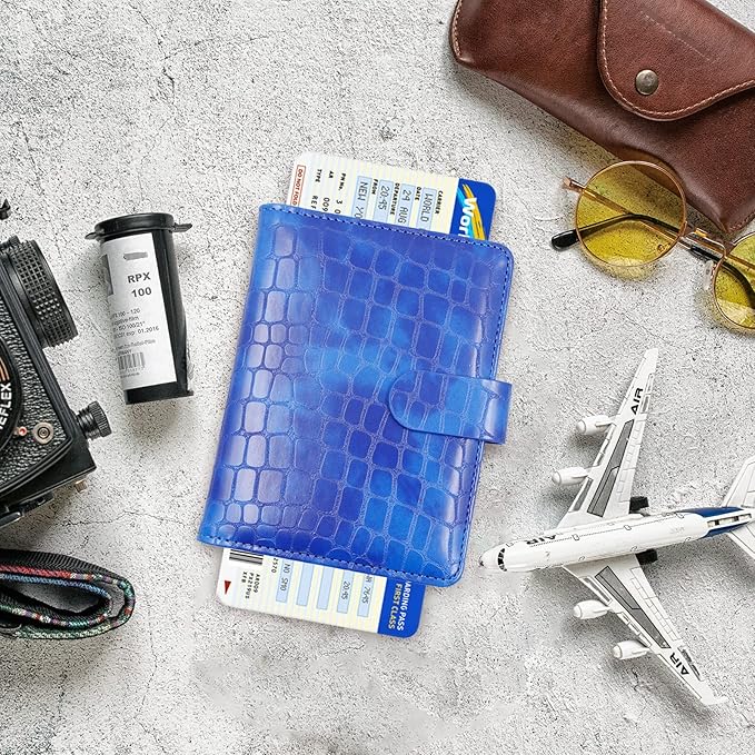 Melsbrinna Premium Leather Passport Holder Covers Case, Waterproof Rfid Blocking Travel Wallet Passport Holder with Pen Holder, Cute Passport Book for Women/Men